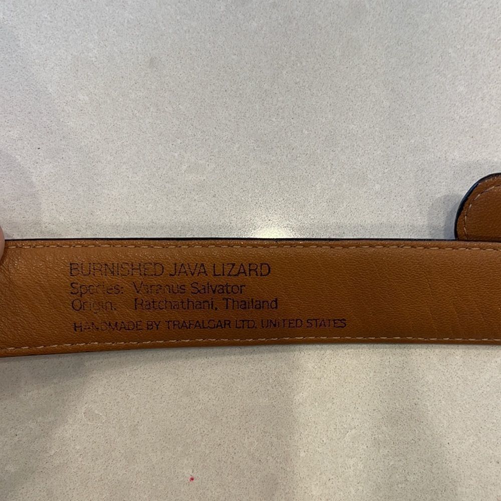 Trafalgar Burnished Java Lizard Belt Size 36 Spec… - image 5